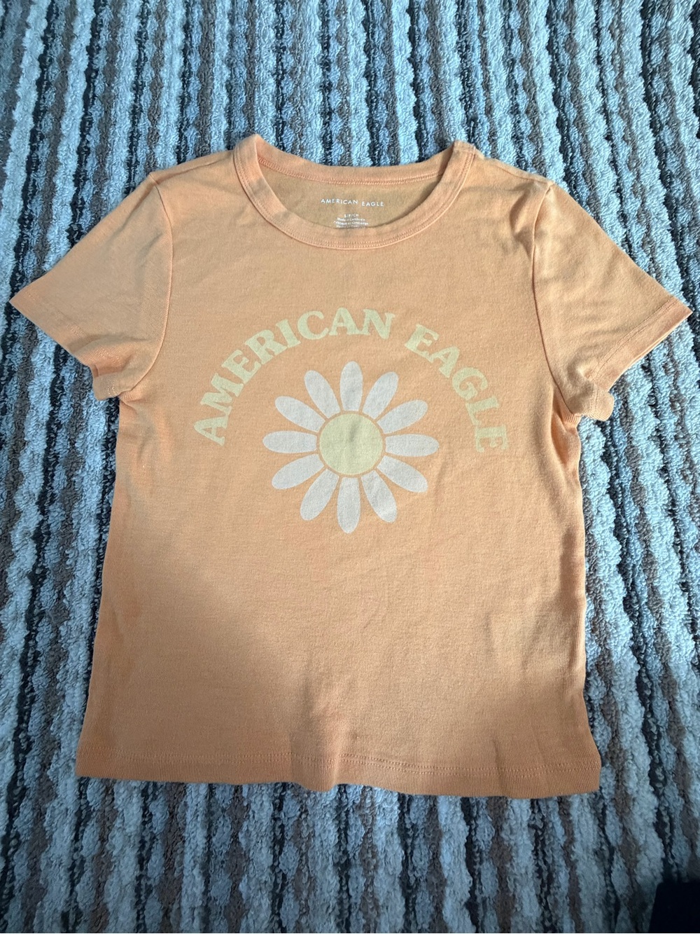 American Eagle Outfitters Peach Graphic Daisy Tee